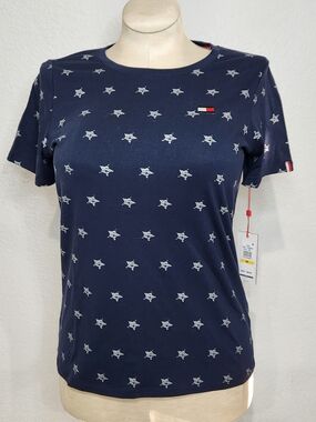 Tommy Hilfiger Navy Star-Print Short Sleeve Tee